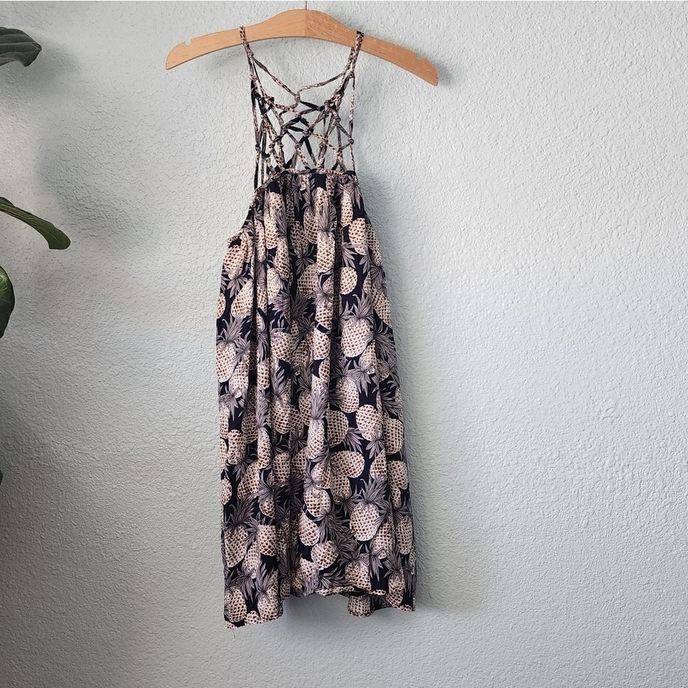 Entro pineapple strappy top fully lined dress